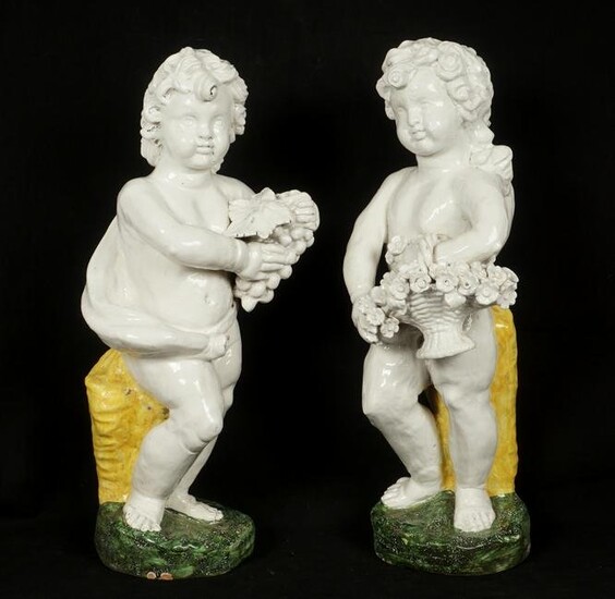 Pair 18/19th Century Continental Terracotta Figures