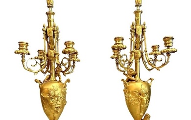 Pair of Candelabra by Auguste Moreau (1834 - 1917) France