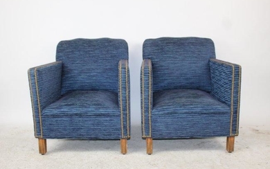 Pair of French Art Deco club chairs