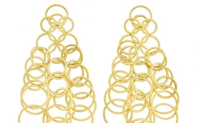 Pair of Gold 'Hawaii' Pendant-Earrings, Buccellati
