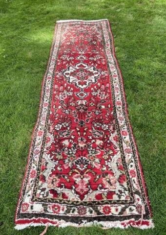 Persian Wool Carpet Runner with Vase Motif
