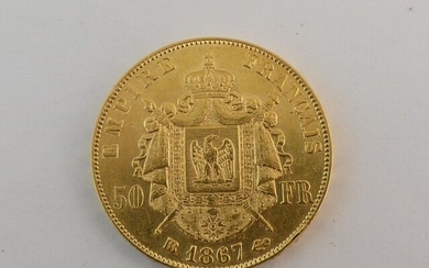 Pièce de 50 francs or 1867BB. Poids. 16g.