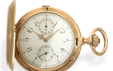 Pocket watch: especially heavy Ankerchronometer with chronograph, ca. 1890