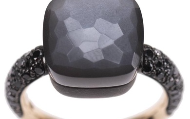 Pomellato Nudo Obsidian Ring, 750 Roségold und Titan mit 1...