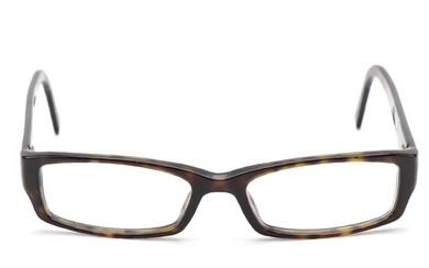 Prada Dark Brown Tortoise Rectangular Frame Eyeglasses