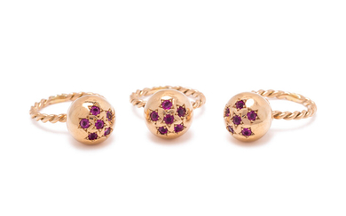 ROSE GOLD AND RUBY RING SET