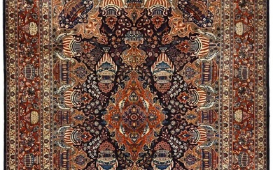 Rare Pictorial Medallion Design 10X13 Handmade Oriental Rug Wool Vintage Carpet