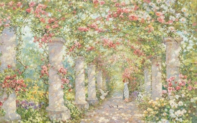 Robert Hamman (b. 1938), Rose Gardens, oil on canvas