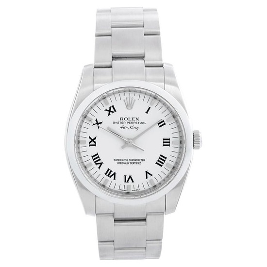 Rolex Air-King mens Stainless Steel White Dial Watch 114200