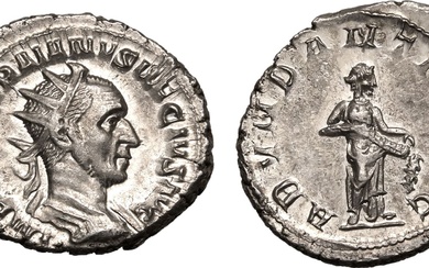 Roman Empire Trajan Decius AD 249-251 AR Antoninianus About Extremely Fine; well-detailed, underlying lustre