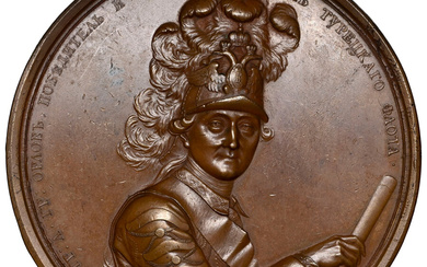 Russia: , Catherine II bronze "Destruction of the Turkish Fleet by Alexei Grigorievich Orloff" Medal 1770-Dated AU58 Brown NGC,...
