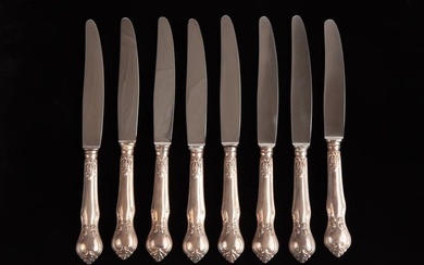 SET of (8) SILVER HANDLED KNIVES