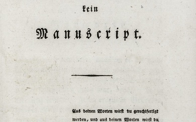 Science politique - Hess, Jonas Ludwig von. De l'Allemagne du Nord, pas de manuscrit. Hamburg,...