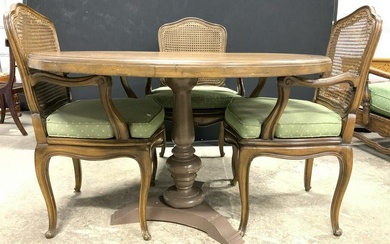 Set 4 Vintage Pedestal Table & Chairs