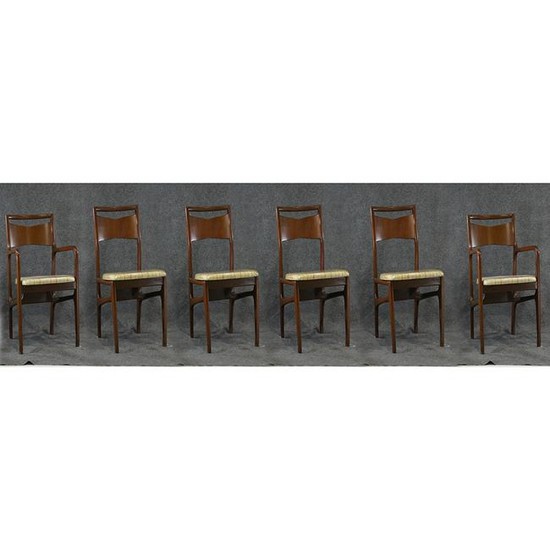 Set 6 Mid-Century Modern Danish Design Dining Chairs