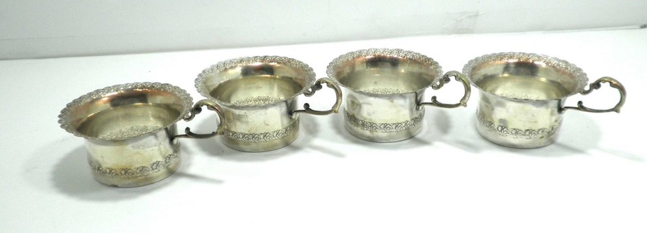 Set of 4 Old Cup Holders made of 800 Silver