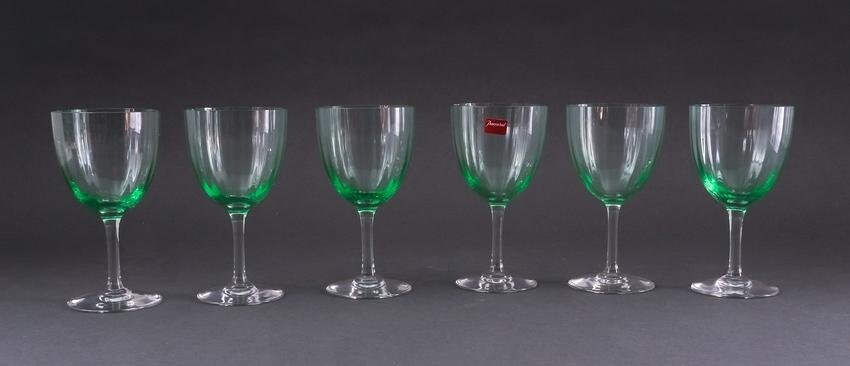 Set of 6 Baccarat Aquarelle Wine Glasses