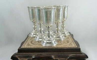 Set of 6 Russian cordials Silver 875 Judaica Kiddish