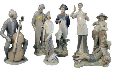 Seven Piece Group of Porcelain Lladro Figures, to