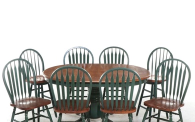 Seven-Piece Parcel-Painted Dining Set w/ Two Counter Stools, Incl. John Thomas