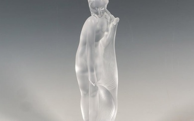 Sevres French Art Deco Crystal Figurine, Nu Longs Cheveux