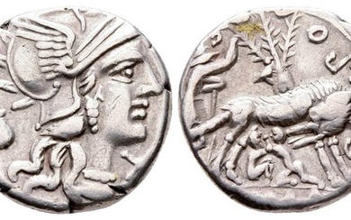 Sex. Pompeius Fostlus, Rome, 137 BC. AR Denarius (19 mm,...