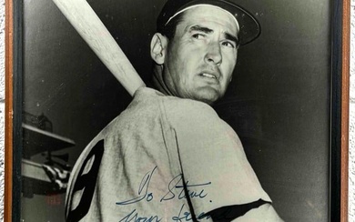 Signed Ted Williams Black and White Photograph