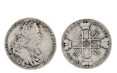Silver ruble of Peter II, 1728.