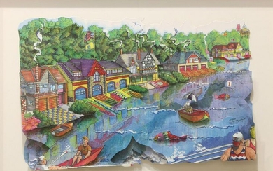 Stephen Syznal 3D Serigraph Boat House Row