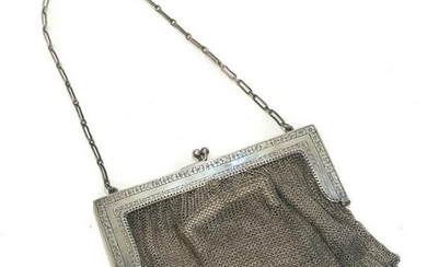 Sterling Silver Chainmail Mesh Purse Handbag