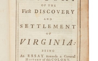 Stith, William | First edition of one of the earliest Virginia imprints