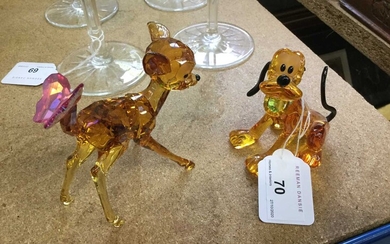 Swarovski Crystal for Disney, model of Bambi together with a model of Pluto (2)