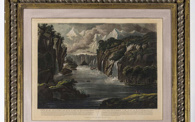 Swiss Alps.- Glacier.- Merigot (James, engraver, 1760-1824) View of the Glaciers and of the Lake of Kandersteig, 1801.