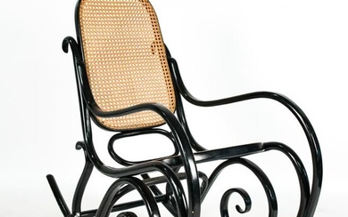 THONET-STYLE LACQUERED BENTWOOD ROCKING CHAIR