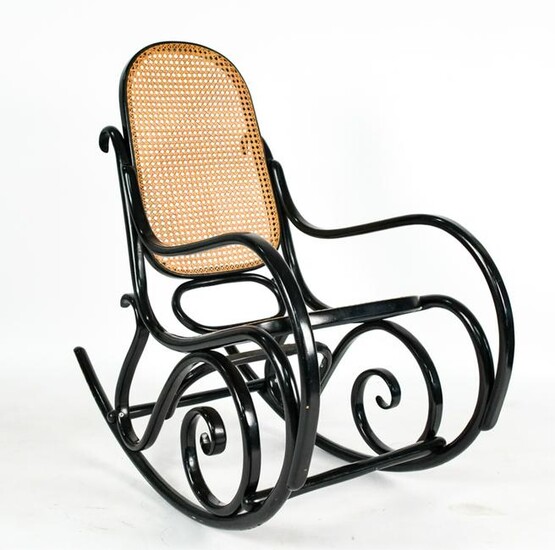 THONET-STYLE LACQUERED BENTWOOD ROCKING CHAIR