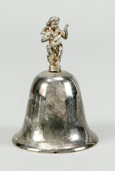 Table bell, 20th c., plated, figura