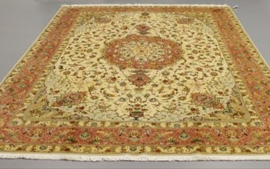Tabriz Wool Silk Rug Iran