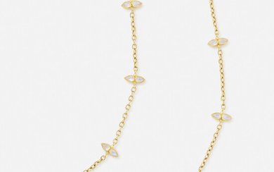 Temple St. Clair, Gold and moonstone necklace