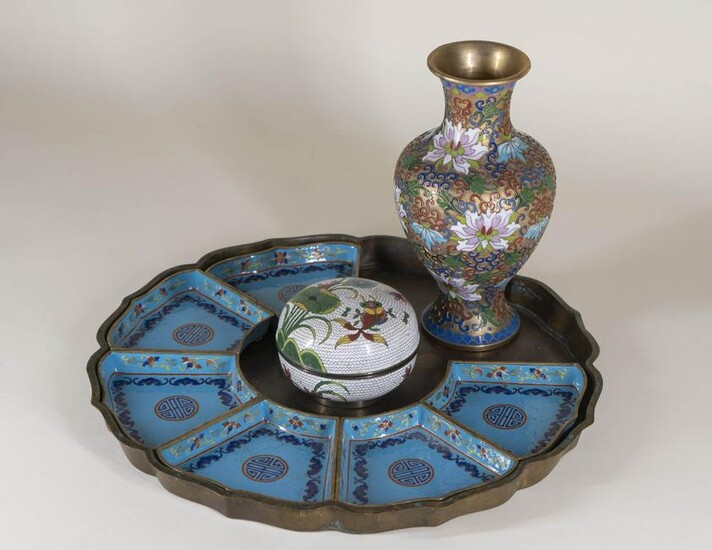 Three Chinese Cloisonne Articles