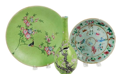 Three Pieces of Chinese Enameled Porcelain
