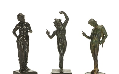 Three sculptured bronze and bronze patinated metal 'Grand Tour' souvenirs, including two , 19th/20th century (3)