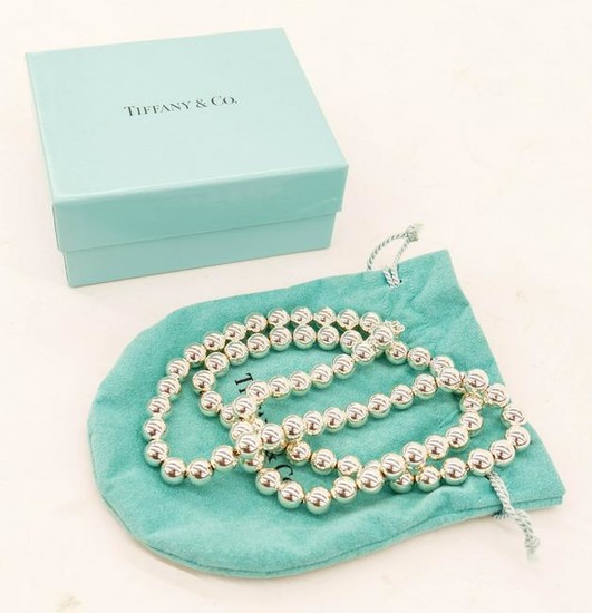 Tiffany & Co. Sterling Ball Bead Necklace 30''.
