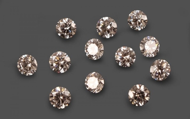 Twelve Loose Round Brilliant Cut Diamonds, weighing 0.30, 0.30, 0.31,...