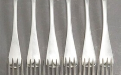 Twelve William IV Irish Silver Dinner Forks by Richard Whifford, Dublin 1834, 27.7 oz