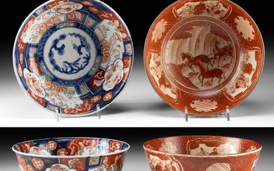 Two 19th C. Japanese Imari Ware Pottery Bowls