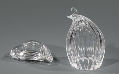 Two Steuben Glass Birds