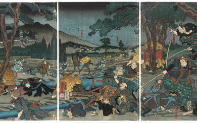 UTAGAWA KUNIYOSHI (1797-1861), Vengeance at Iga Pass (Igagoe katakiuchi)