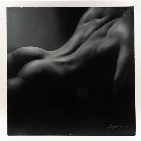 Unknown artist, painting, male nude from the back, 2005.
