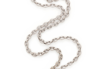 VAN CLEEF &amp; ARPELS, WHITE GOLD LONG CHAIN NECKLACE