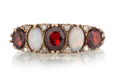 VICTORIAN GARNET AND OPAL RING